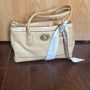 Coach Light tan leather handbag